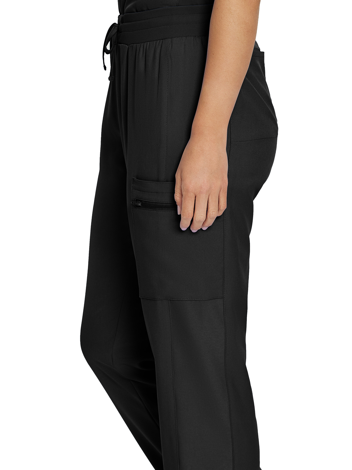 Landau - Forward - Women's Seven-Pocket Mid-Rise Rib-Knit Elastic Waist Cargo Pant 63