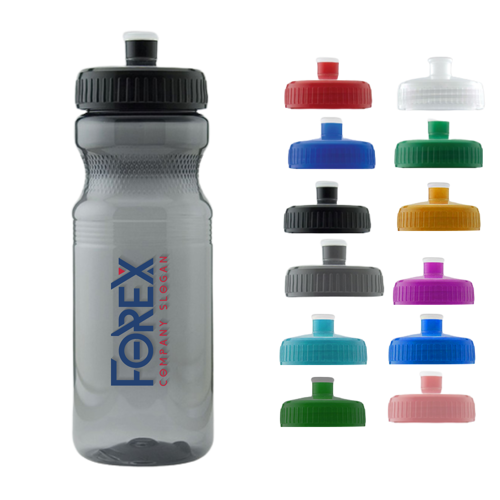Translucent Colored Bike Bottle with Push Spout - 24 oz 4