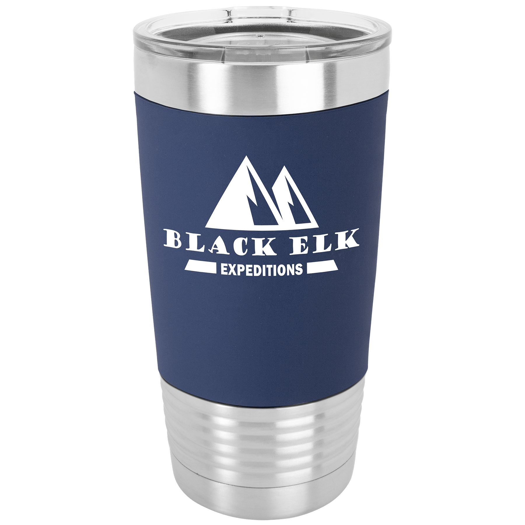 20 Oz. Black/White Tumbler With Silicone Grip And Clear Lid 6