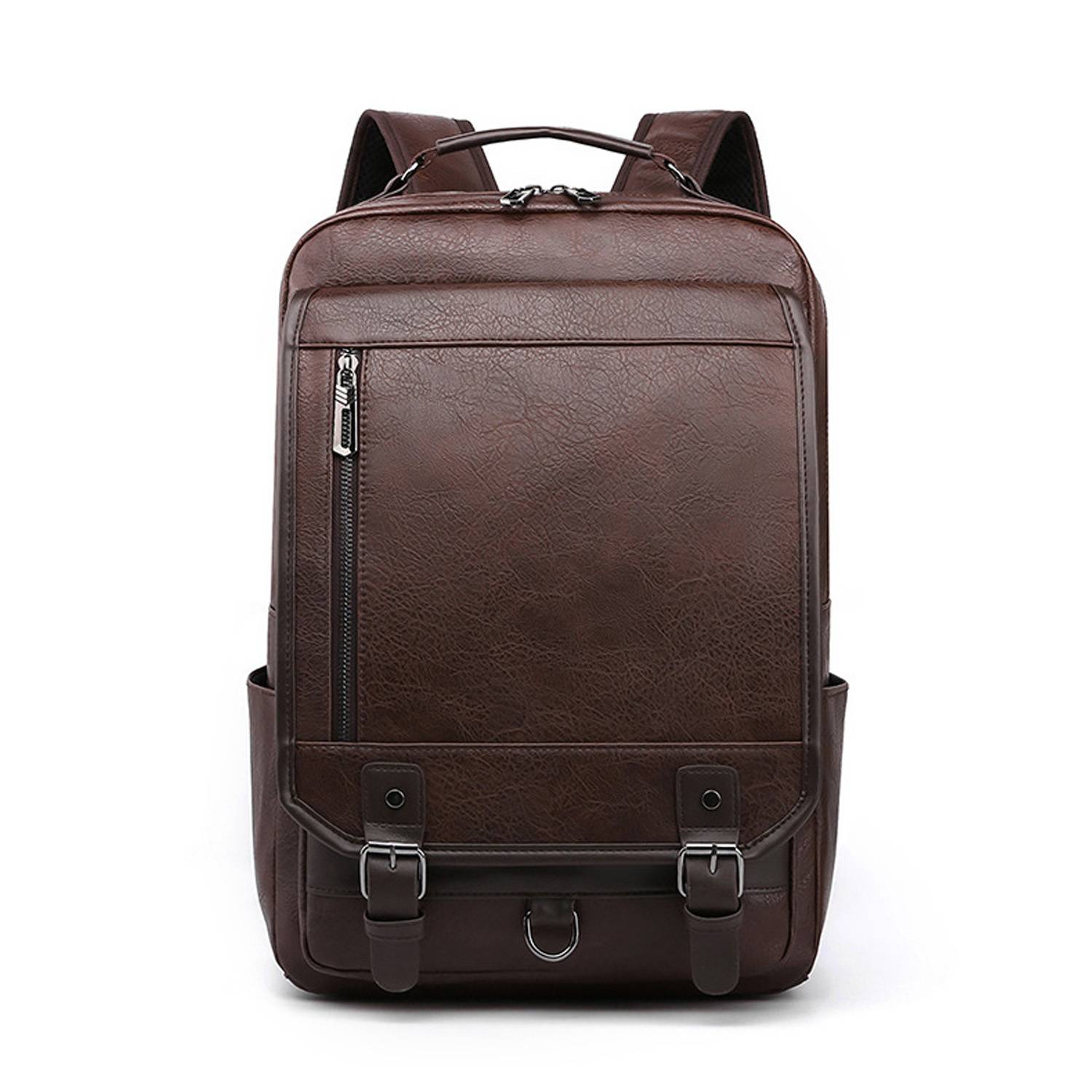 PU Leather Multi-function Retro Casual Backpack 3