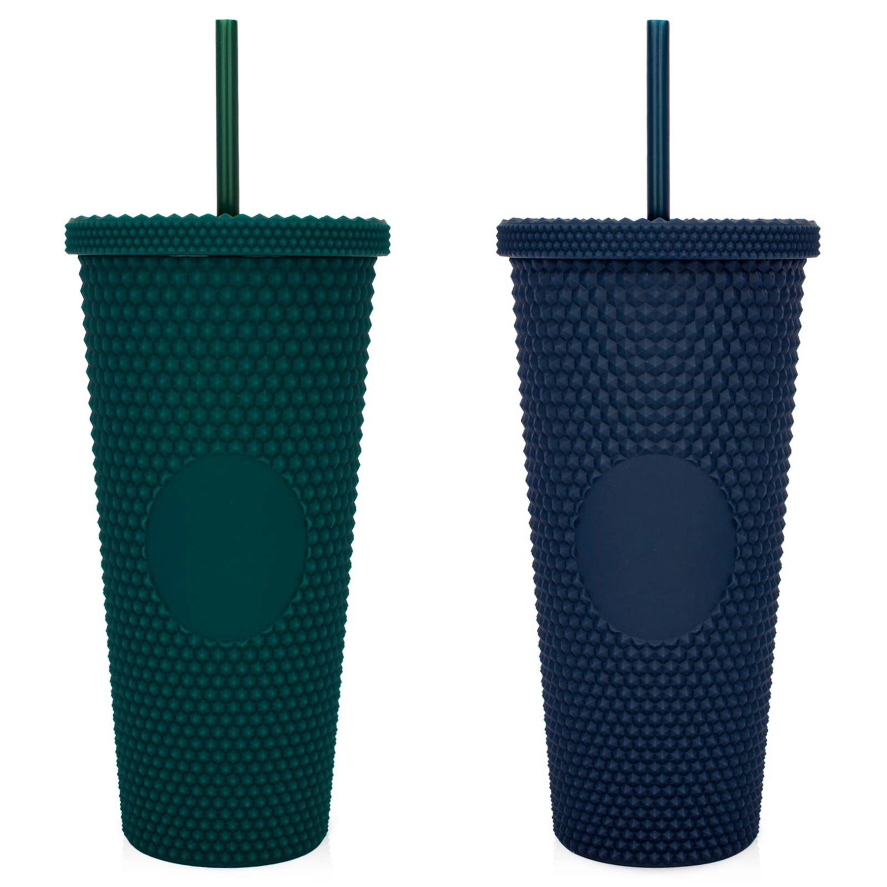 24 Oz. Plastic Matte Double Wall Tumbler with Straw 7