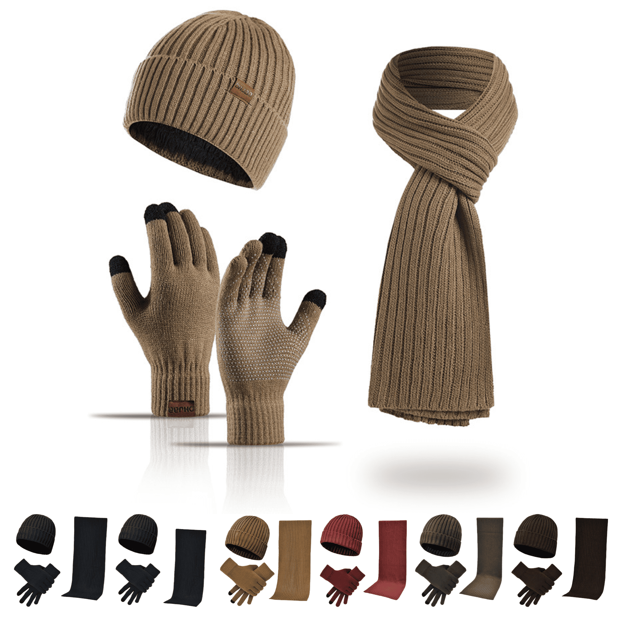 Cozy Beanie Scarf And Touchscreen Gloves Set 5