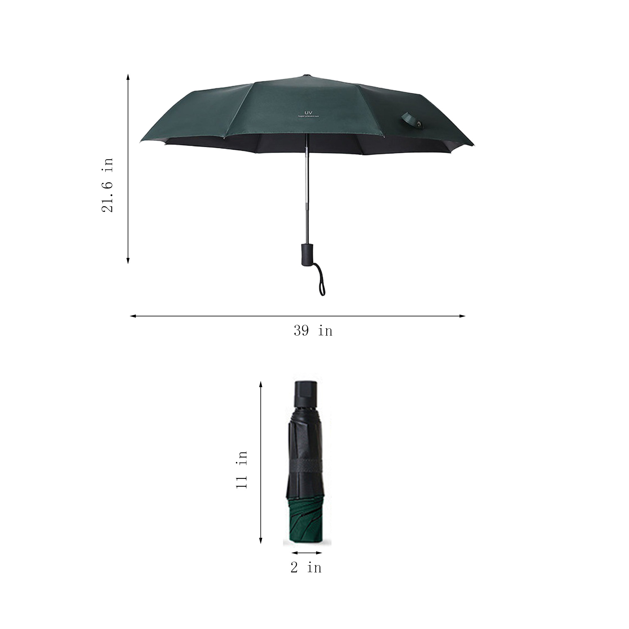 Manual 39-Inch Arc Triple-Fold UV Protection Umbrella 1