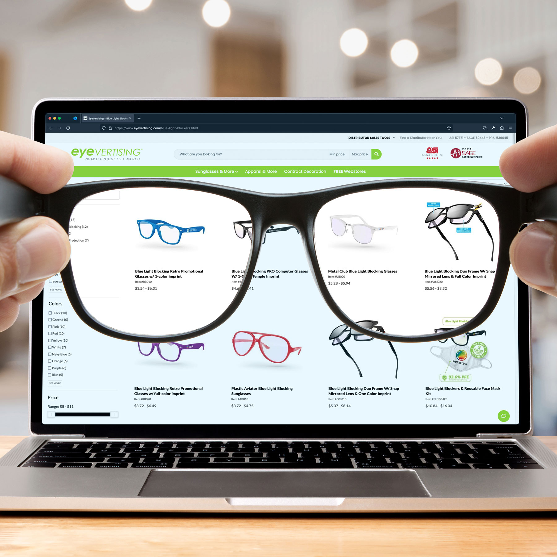 Blue Light Blocking PRO Computer Glasses w/ Full-Color Temple Imprint 10