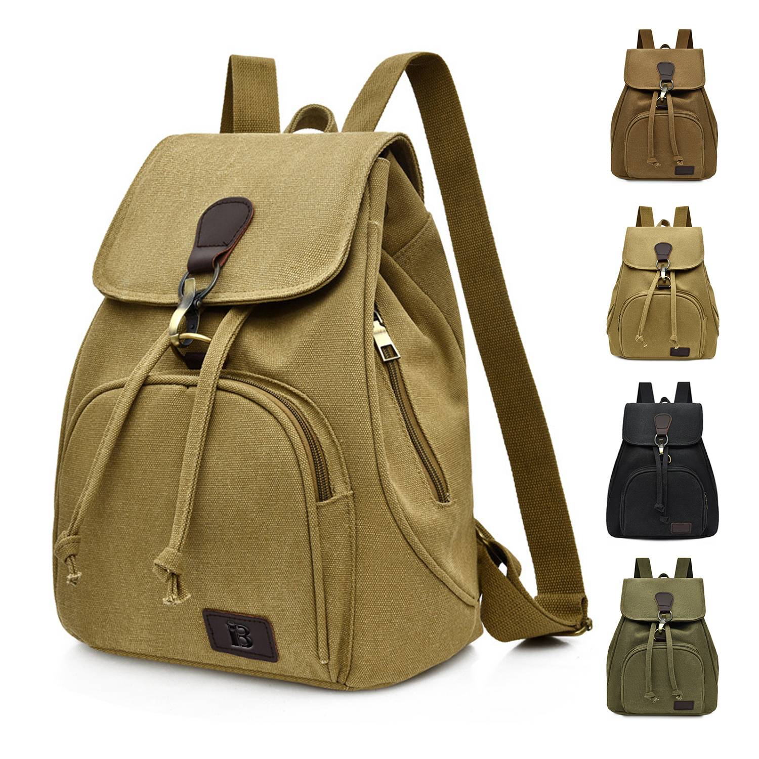 Casual, Simple and Versatile Women's Canvas Backpack 11