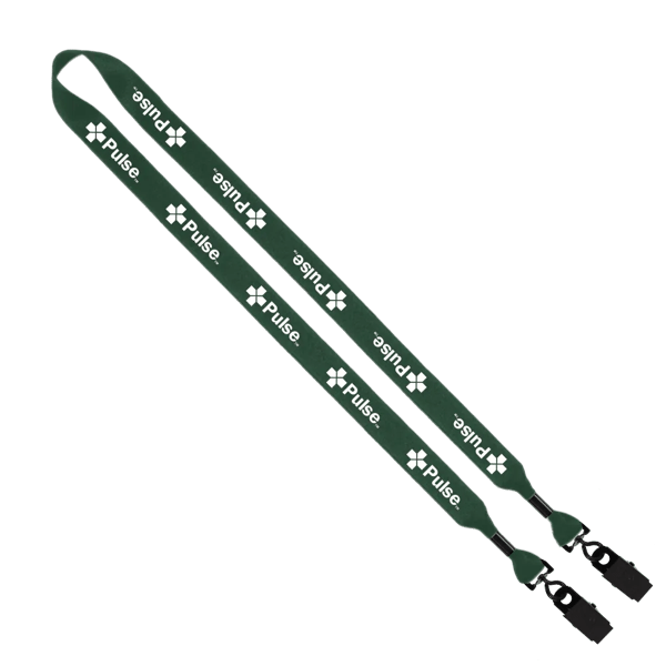 3/4" 2-Ended Polyester Lanyard with Metal Crimp & Metal Bulldog Clip 31