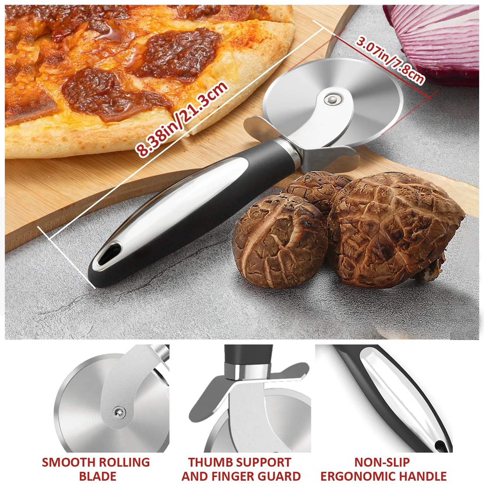 Stainless Steel Pizza Cutter Wheel 7