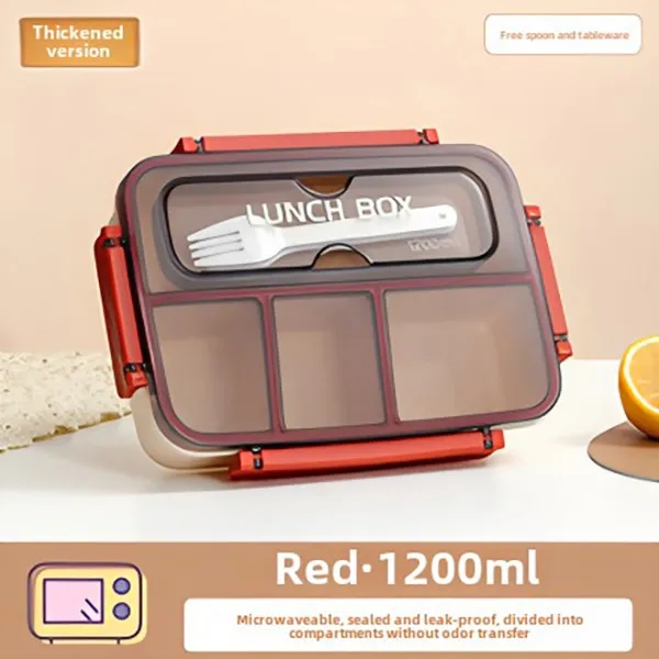 4 Compartment Bento Lunch Box with Utensils 3