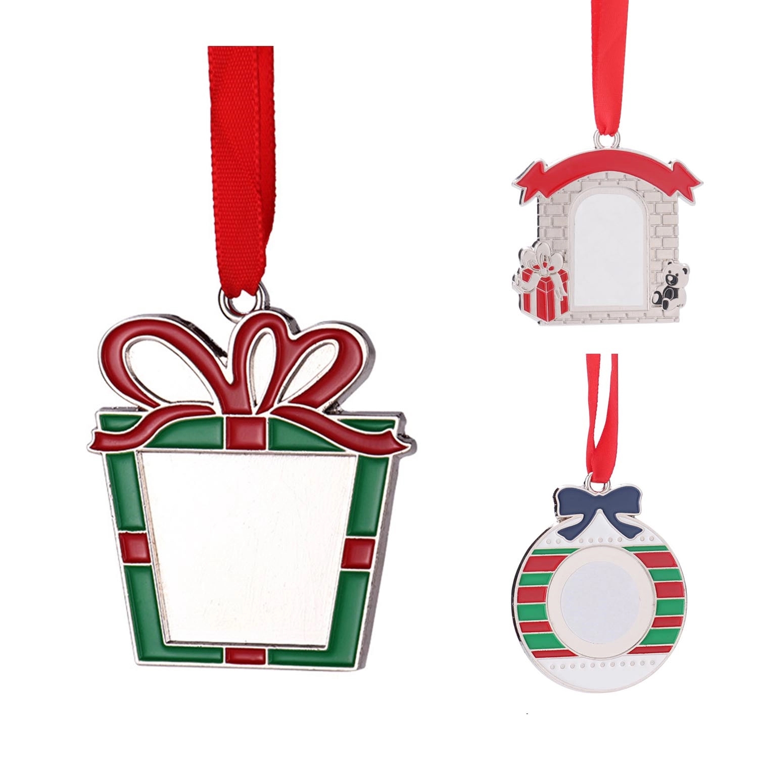 Christmas Ornament W/ A Red Ribbon 4