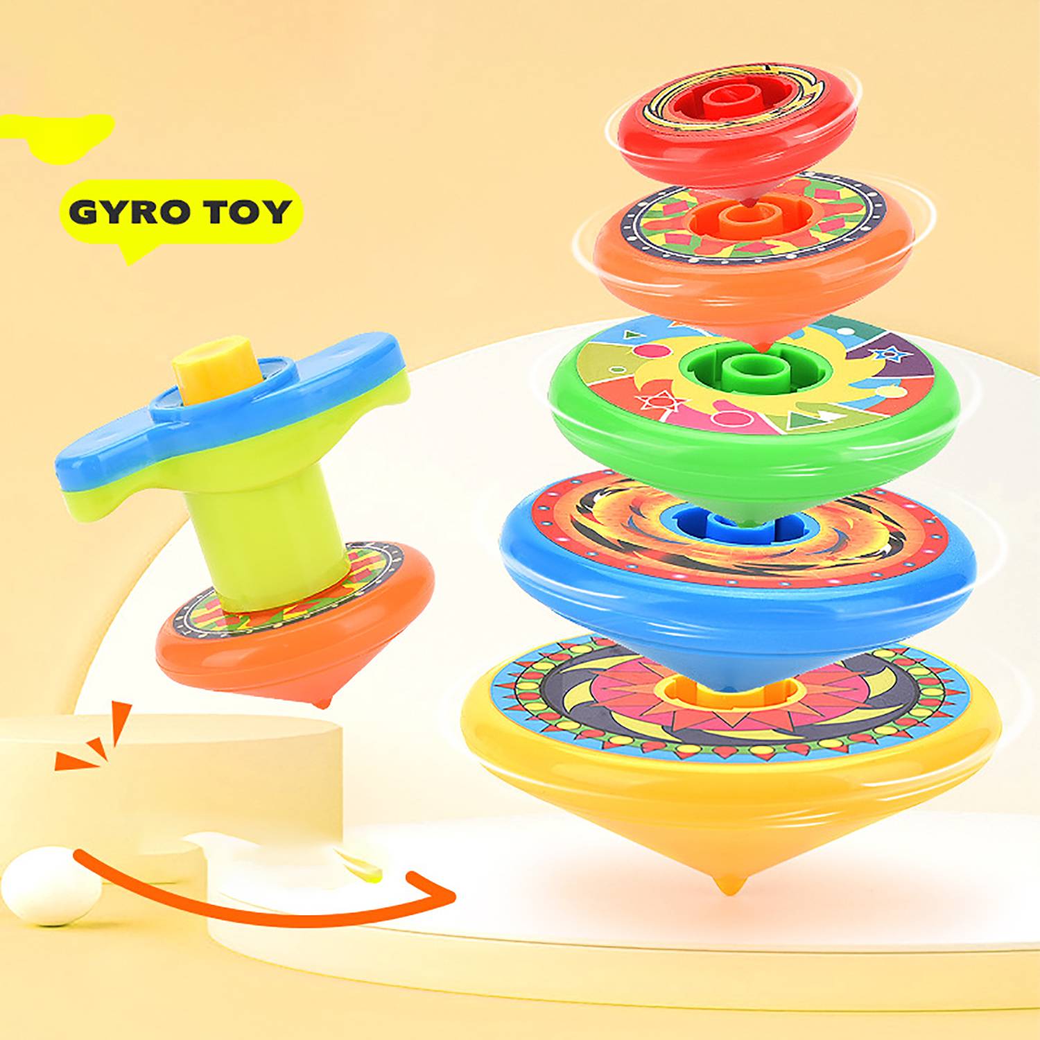 Kids 5 Layer Stacking Spinning Top Toy 3