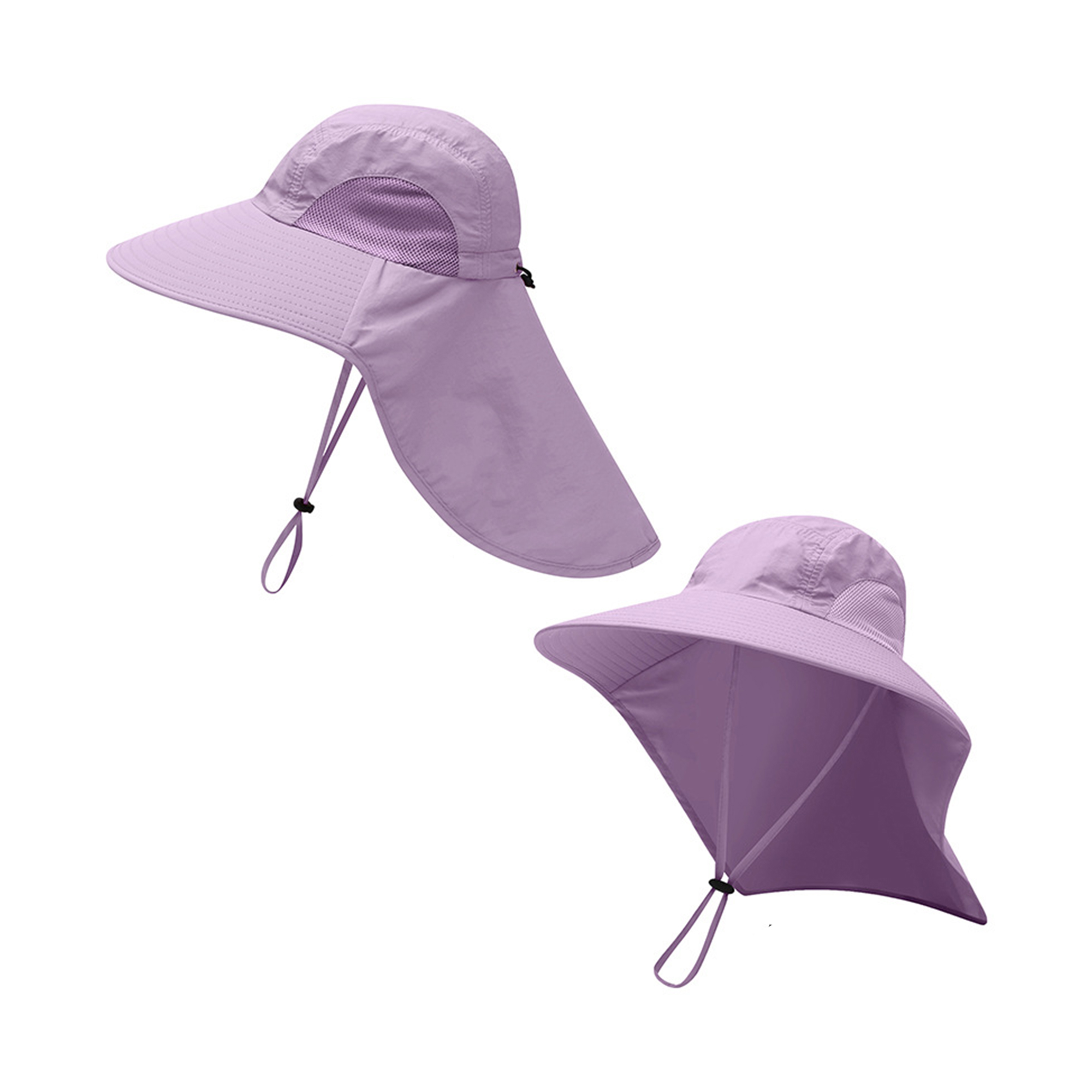 Wide Brim Sun Shield Hat With Neck Flap 19