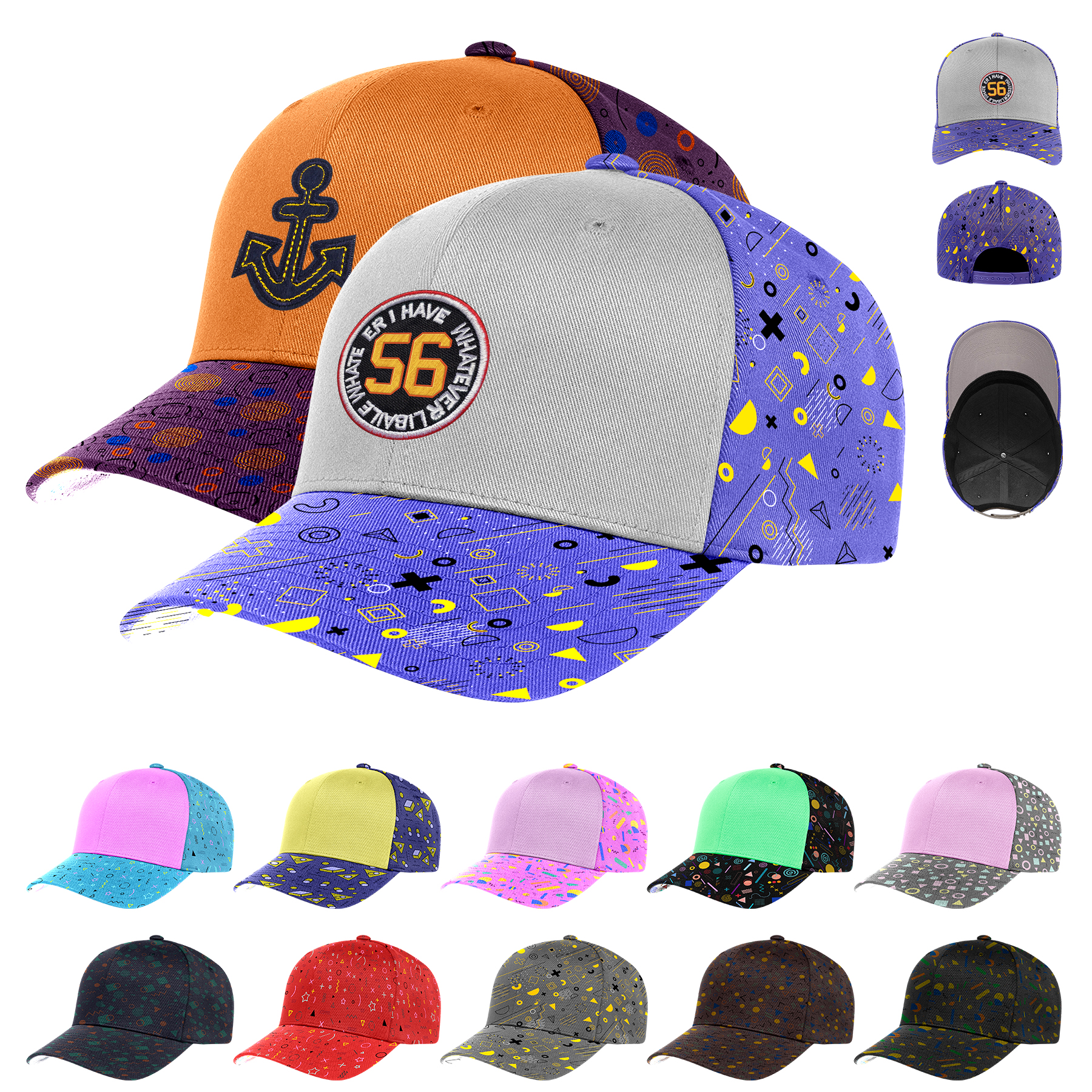 Two Tone 6 Panel Baseball Cap 2