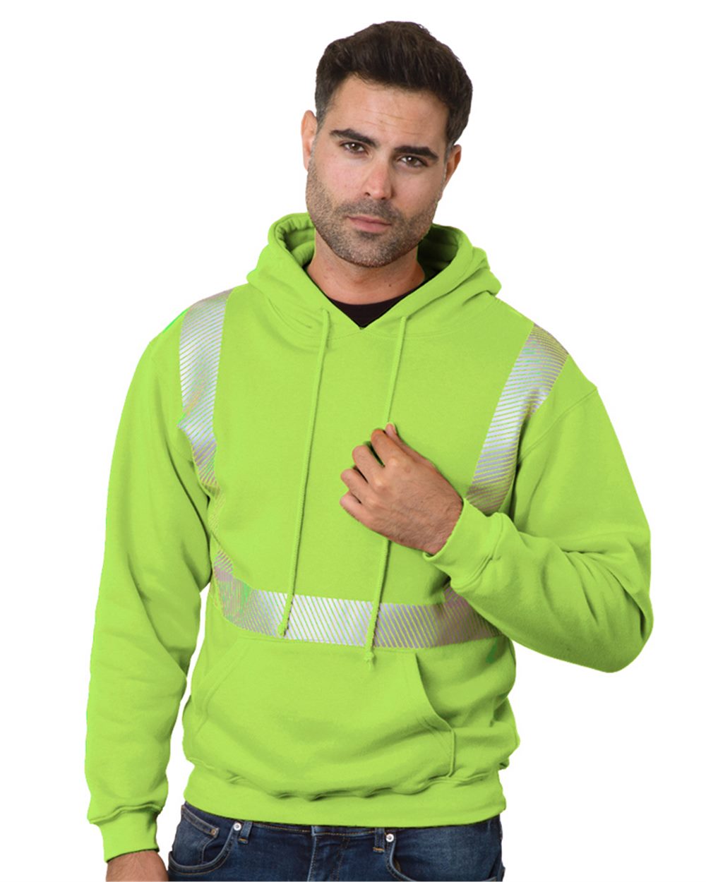 Unisex USA-Made High Visibility Hooded Sweatshirt - 3739 7