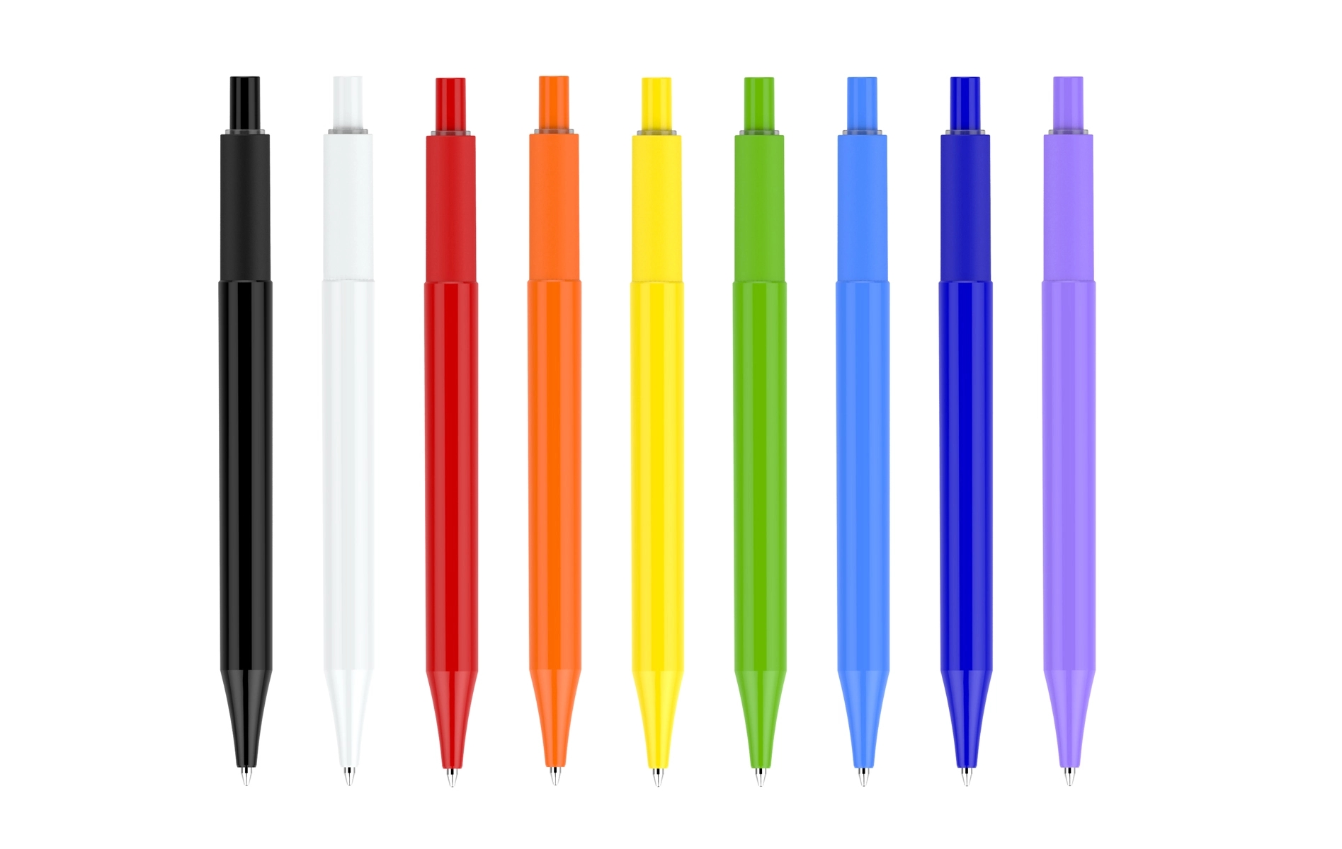 Rainbow Plastic Pens with clear clip 9