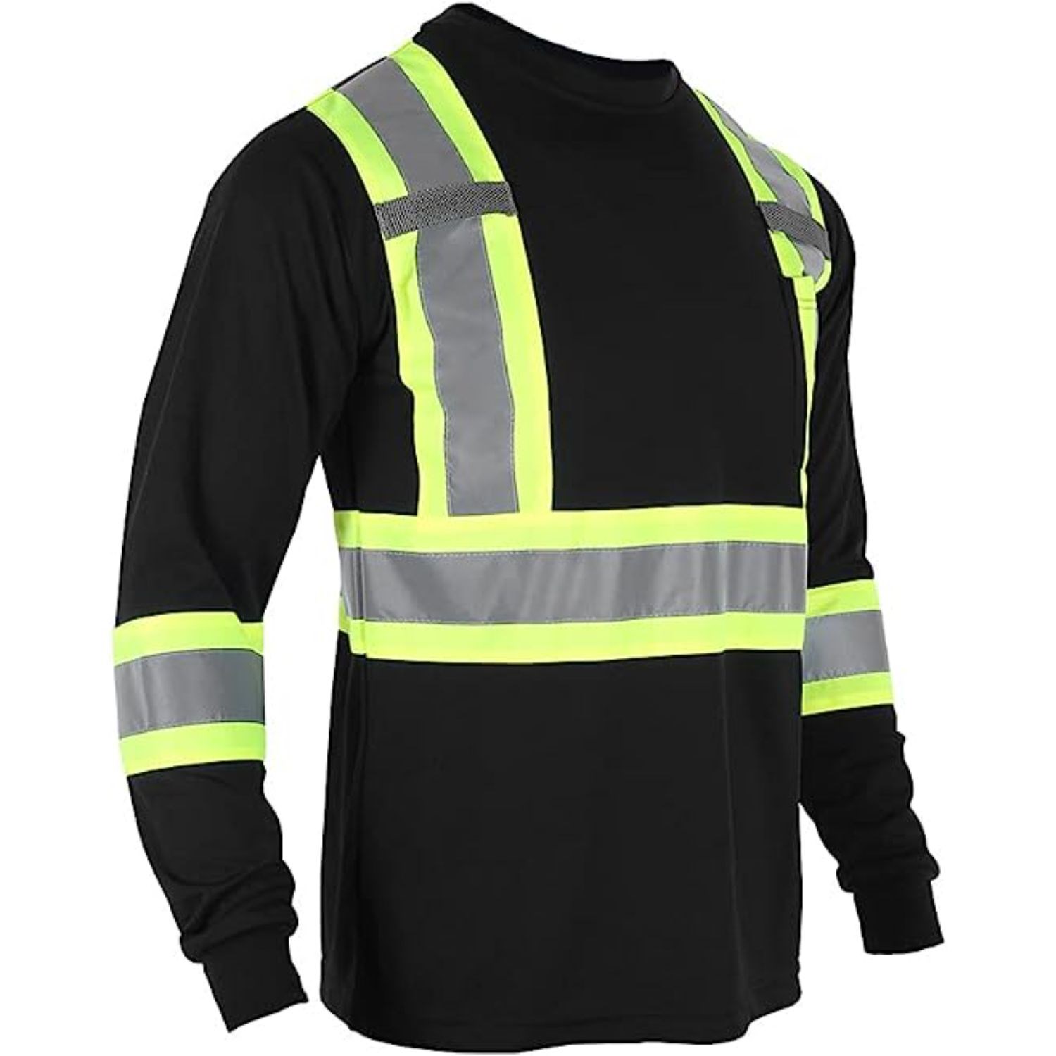 3.8 Oz. Polyester Class 3 Reflective Tape Safety T-Shirt with Pocket & Dual Mic Tab 9