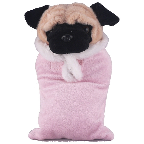 Soft Plush Pug in Baby Sleep Bag Stuffed Animal