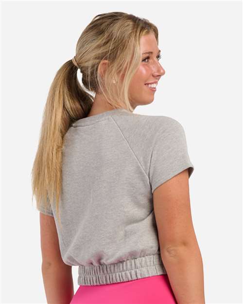 Women's French Terry Short Sleeve Cropped Crewneck Sweatshirt - BW2103 10