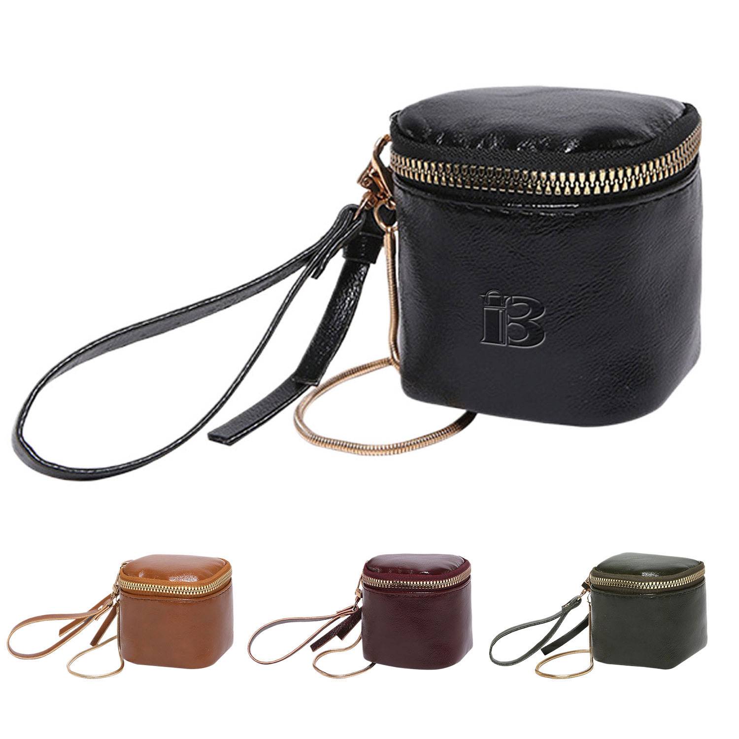 Portable Compact PU Leather Crossbody Coin Bag 1