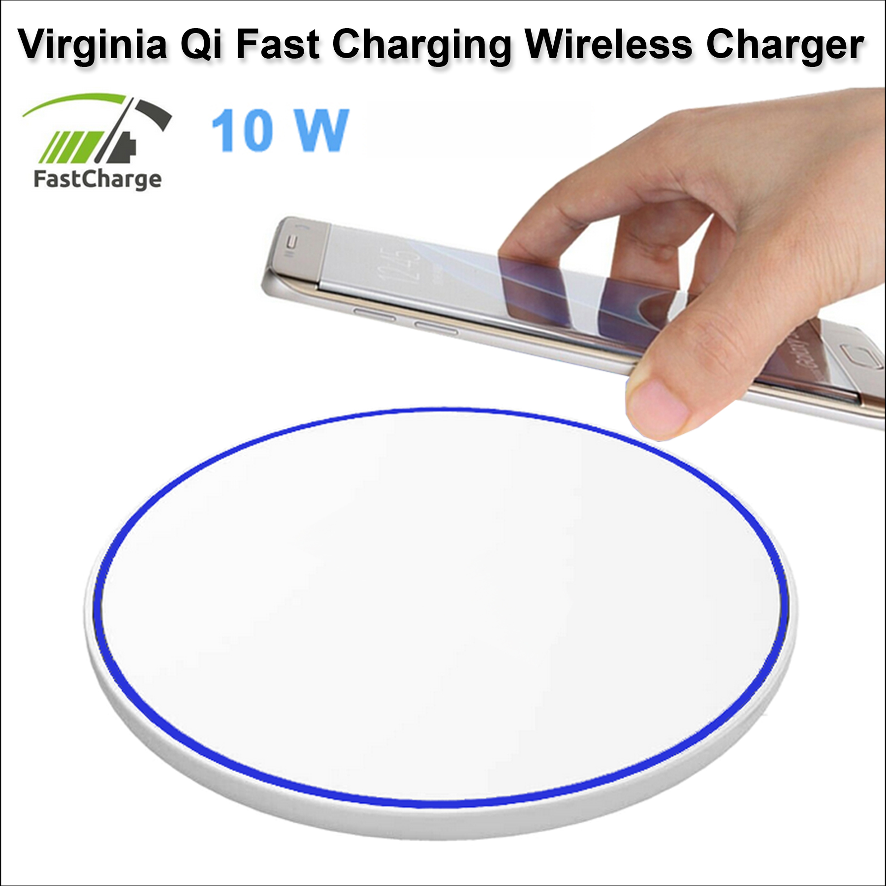 Virginia Qi Wireless Charger 10 Watts - White 1