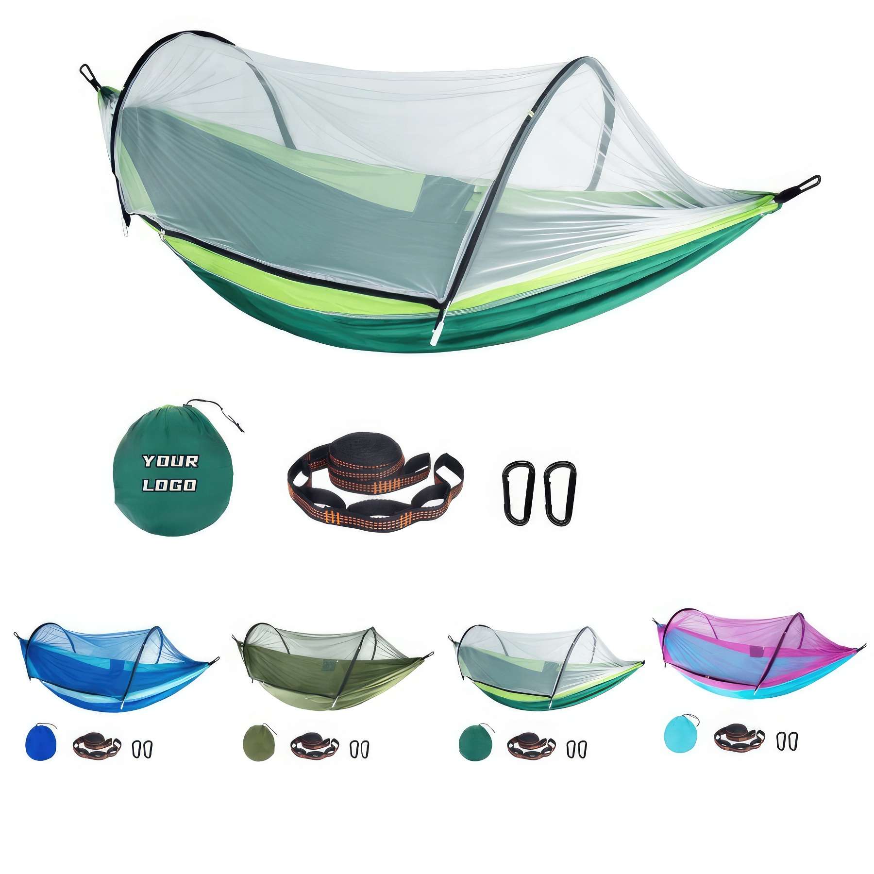 Single Camping Hammock with Anti-Mosquito Net 2