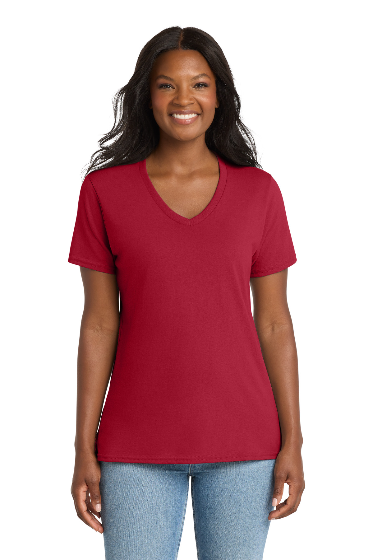 Port & Co Women's Core Cotton V-Neck Tee. LPC54V 152