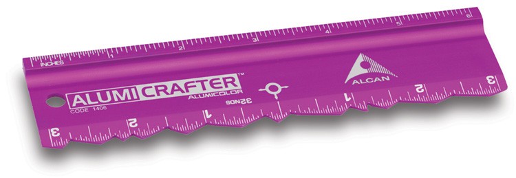 6" AlumiCrafter Deckled-Edge Ruler & Straight Edge Cutting Tool 3
