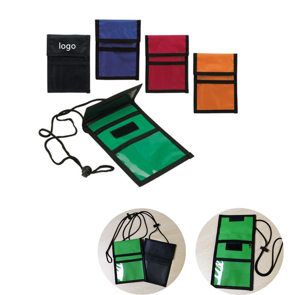 Zipper ID Card Holder Hook Loop Patch Badge Holder 1