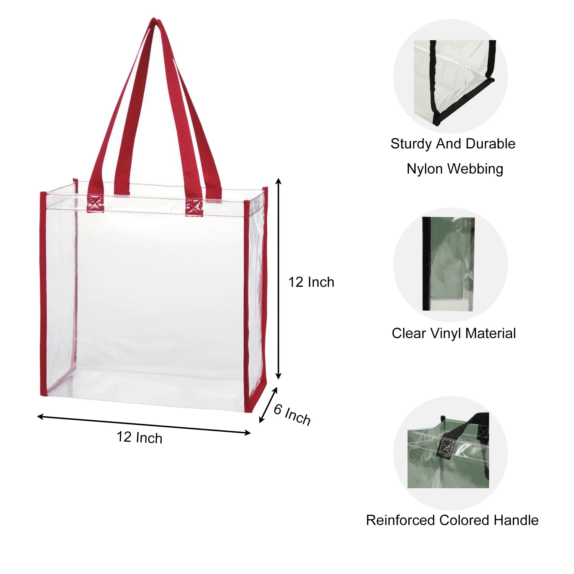 PVC Clear Tote Bag 12"x12"x6" 5