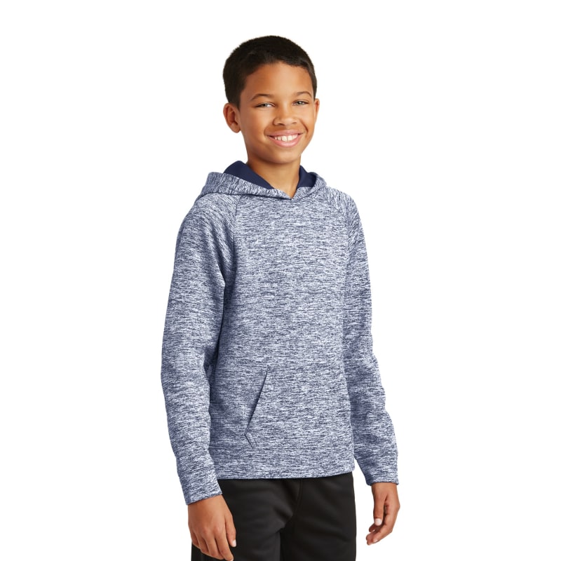 Sport-Tek Youth PosiCharge Electric Heather Fleece Hooded Pullover. 22