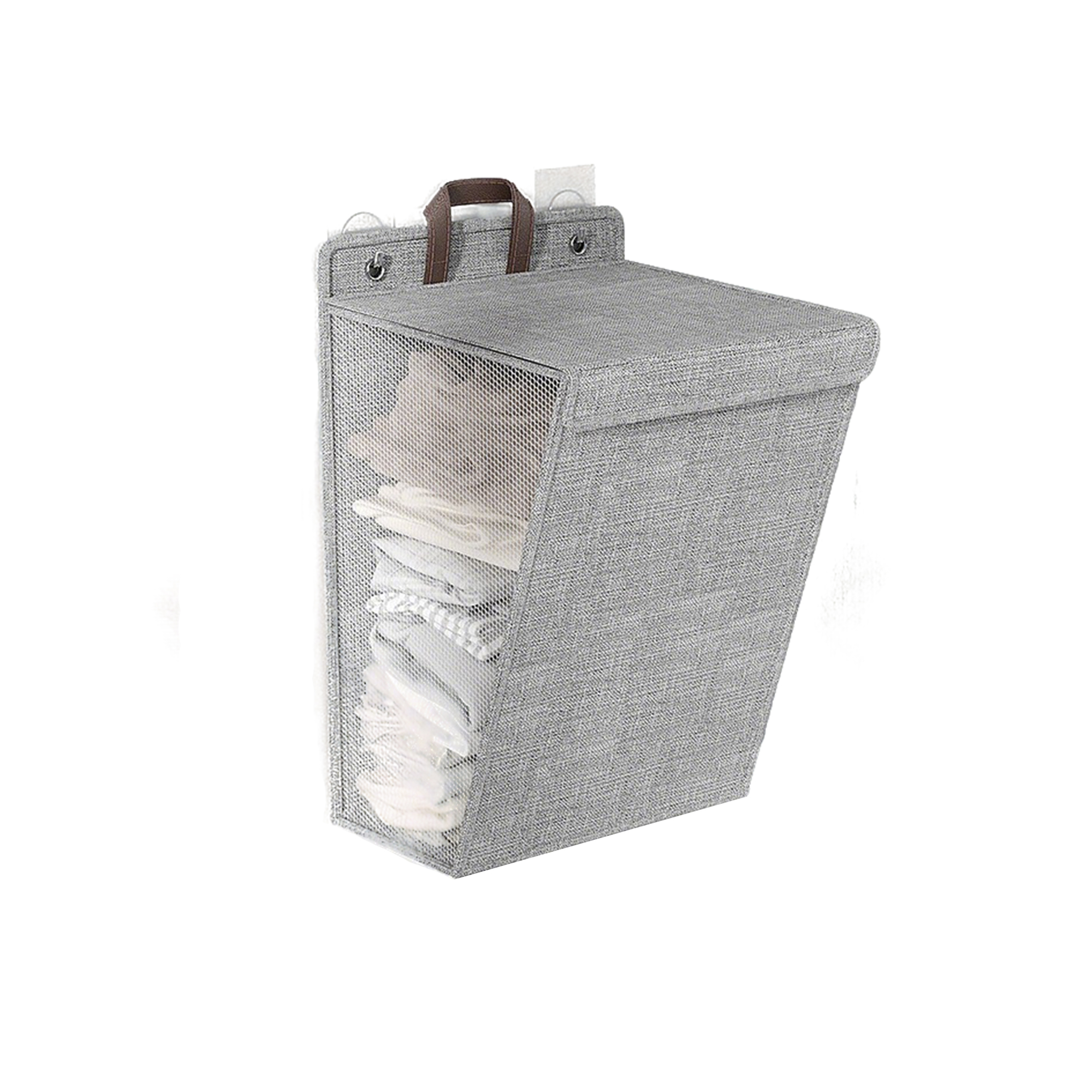 Folding Laundry Hamper With Handle And Cover 17.72" Length X 13.78" Width X 3.94" Height 2