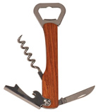 5 1/4" Wooden Bottle Opener & Wine Corkscrew 1