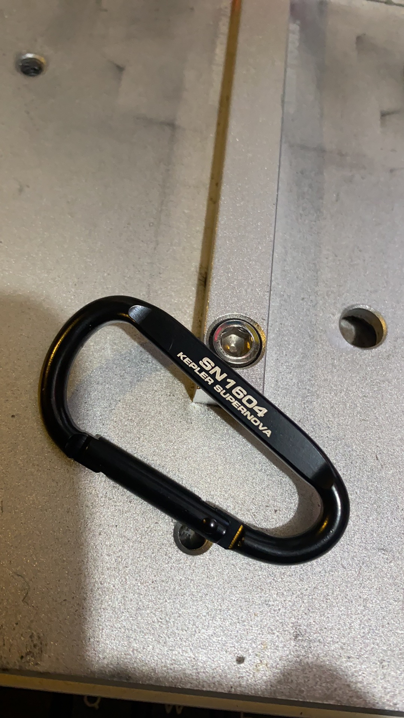 3" D Shape Aluminum Carabiner Clip Snap Hook Camping Laser Logo 2