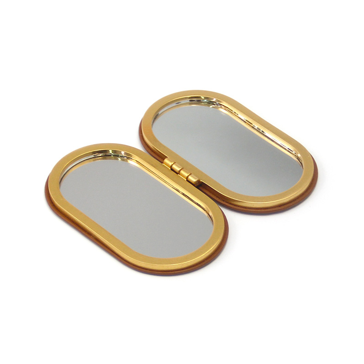 foldable oval magnifying Makeup PU Leather vanity Mirror 7