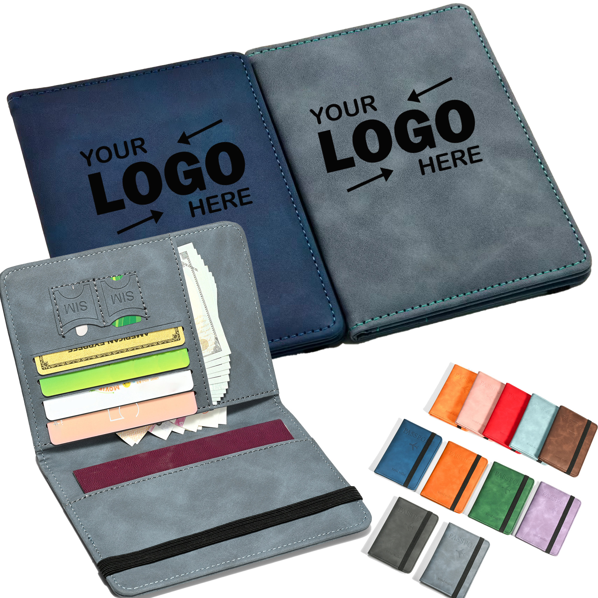 PU Material Leather Multi functional Passport Holder 4