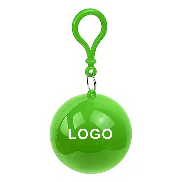 Disposable Rain Poncho Ball Key Chain 8