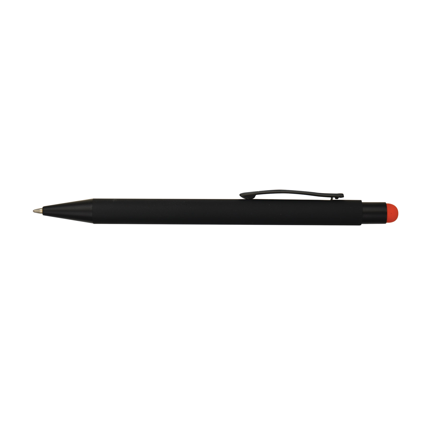 Soft Rubber Click Metal Ballpoint Pen w/Stylus & Chrome 2