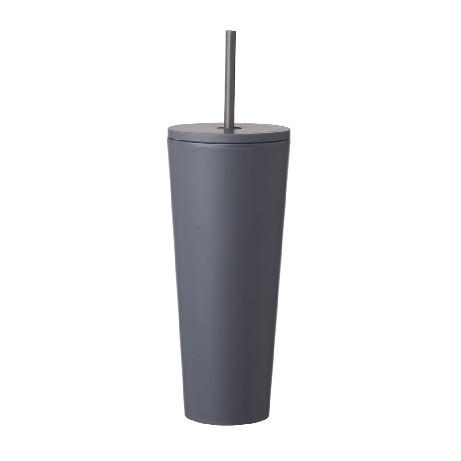Double Wall Plastic Tumbler with Straw, 24 oz. 3