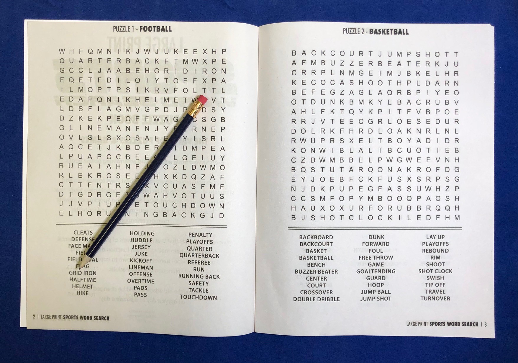 PUZZLE PACK - LARGE PRINT Sports Word Search with Pencil 3