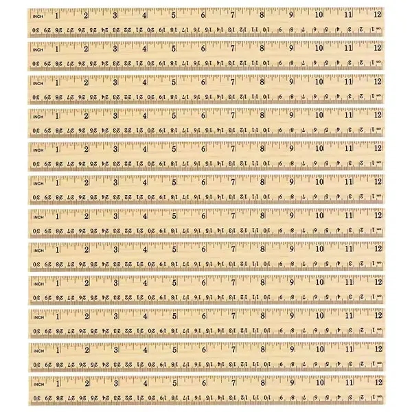 12"/ 30cm Wooden Ruler 2