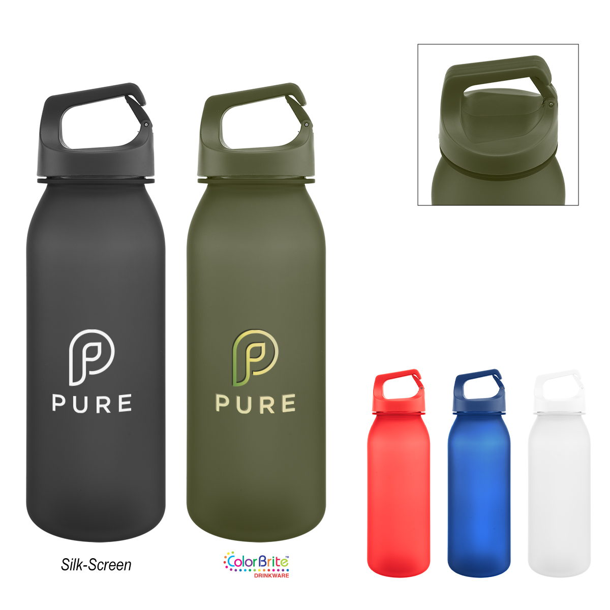 20 Oz. Brooke rPET Bottle With Easy Carry Handle 2