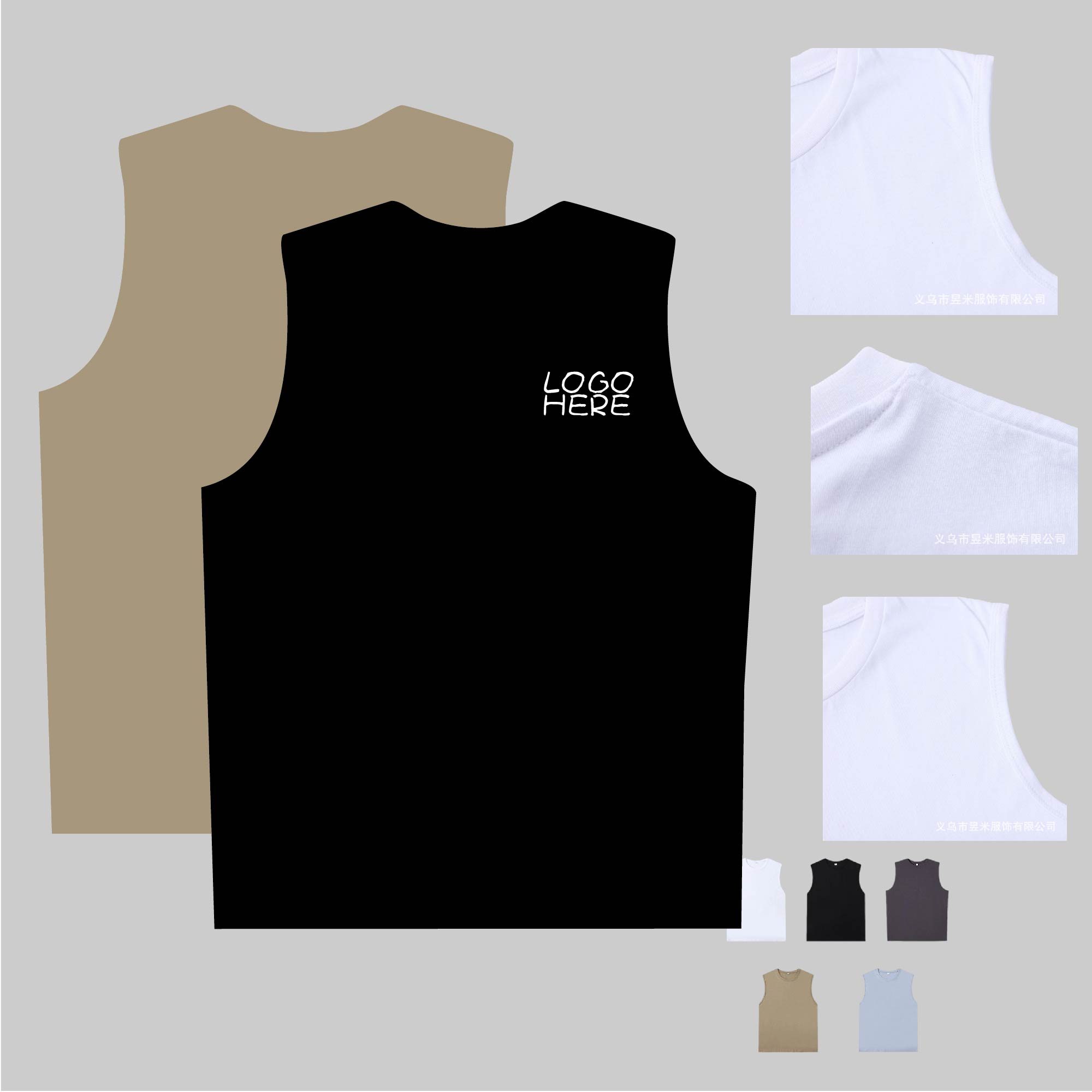 185G Cotton-Feel Sleeveless T-Shirt 1