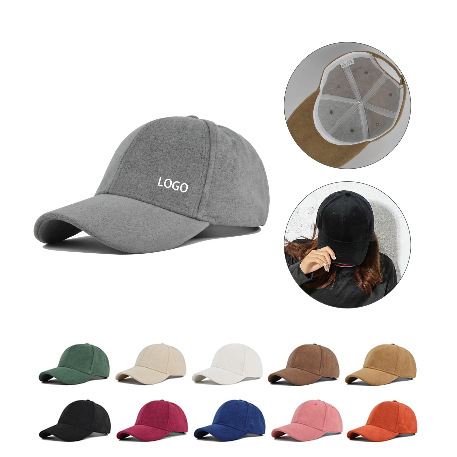 Faux Suede Leather Cap