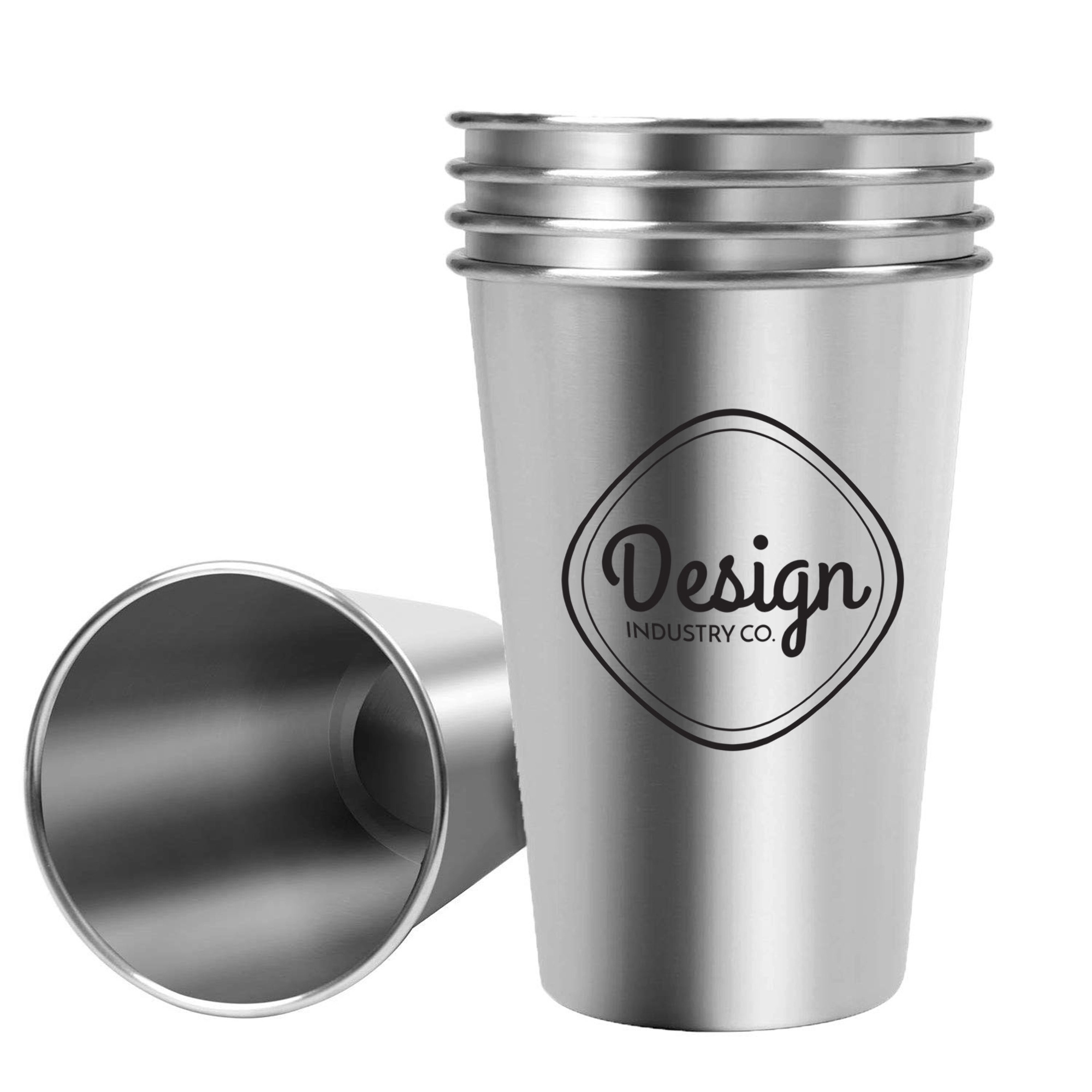 Pint Stainless Steel Cup Rolled Lip