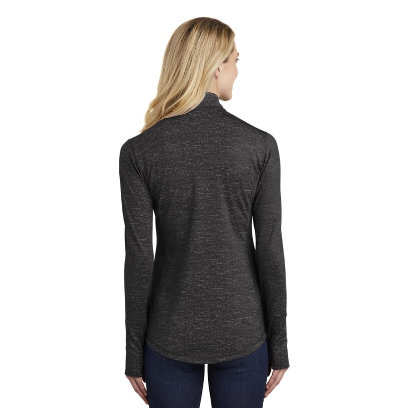 Sport-Tek Women's Sport-Wick Stretch Reflective Heather 1/2-Zip Pullover. 5