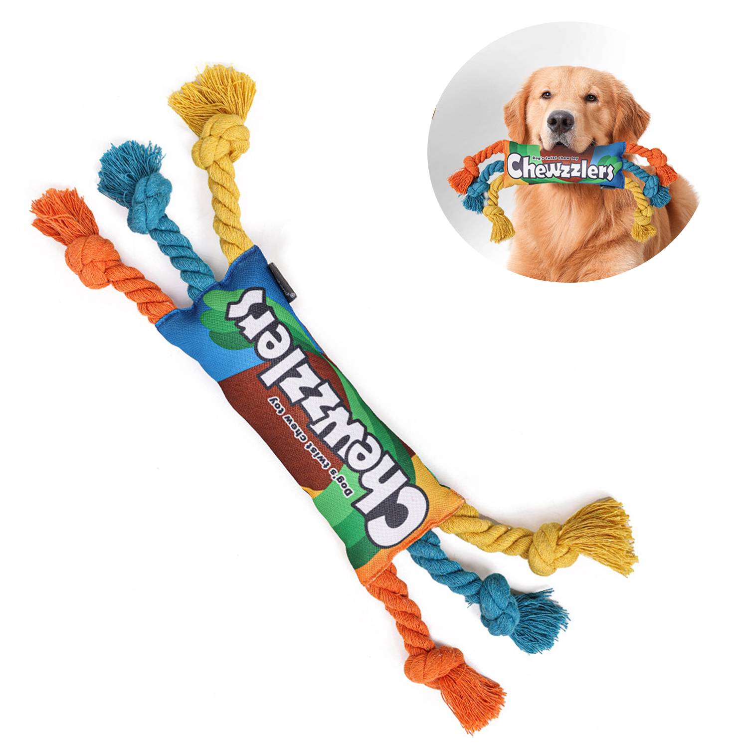 Squeaky Rainbow Twist Pet Chew Toy 6