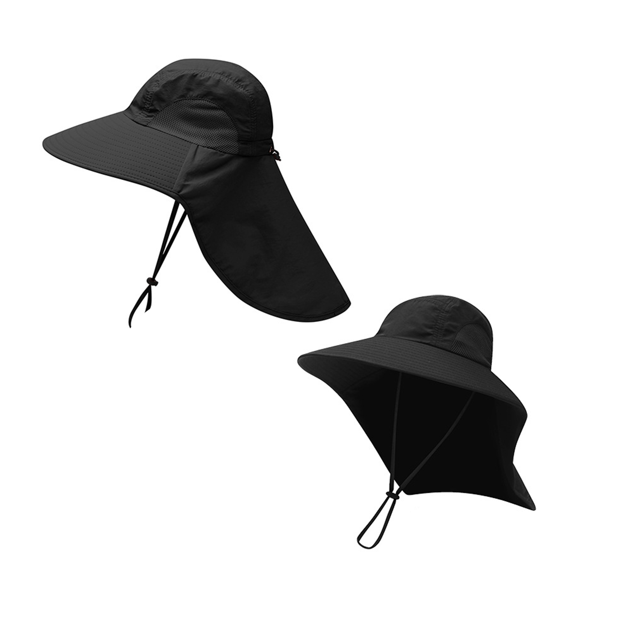 Wide Brim Sun Shield Hat With Neck Flap 13