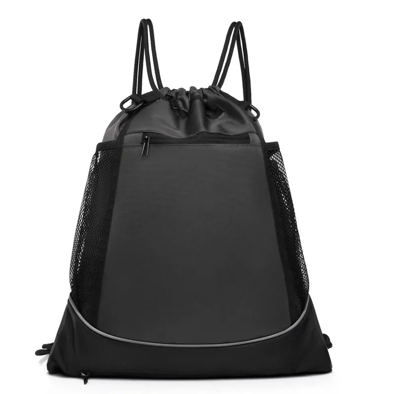 Portable Drawstring Basketball Mesh Backpack Bag 5