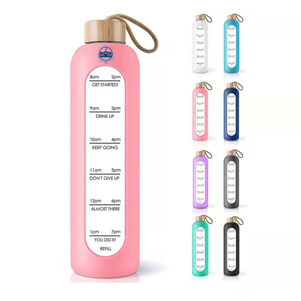 32oz Motivational Glass Water Bottle 2