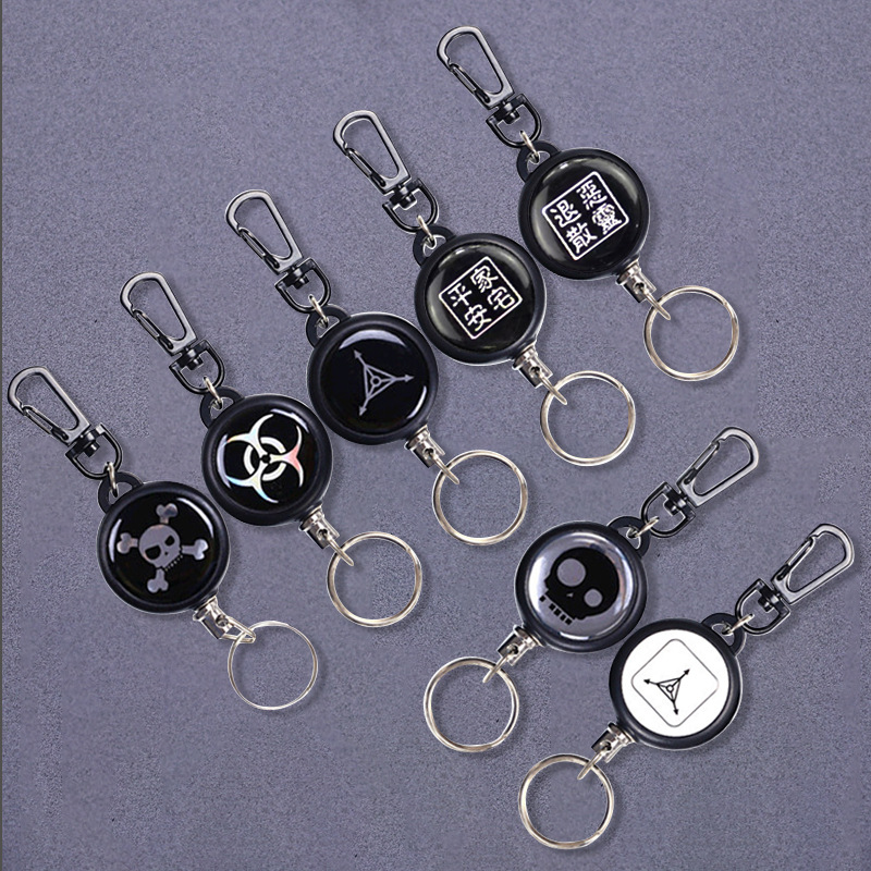 Wire Rope High Resilience Telescopic Keychain / Easy Pull Buckle 4