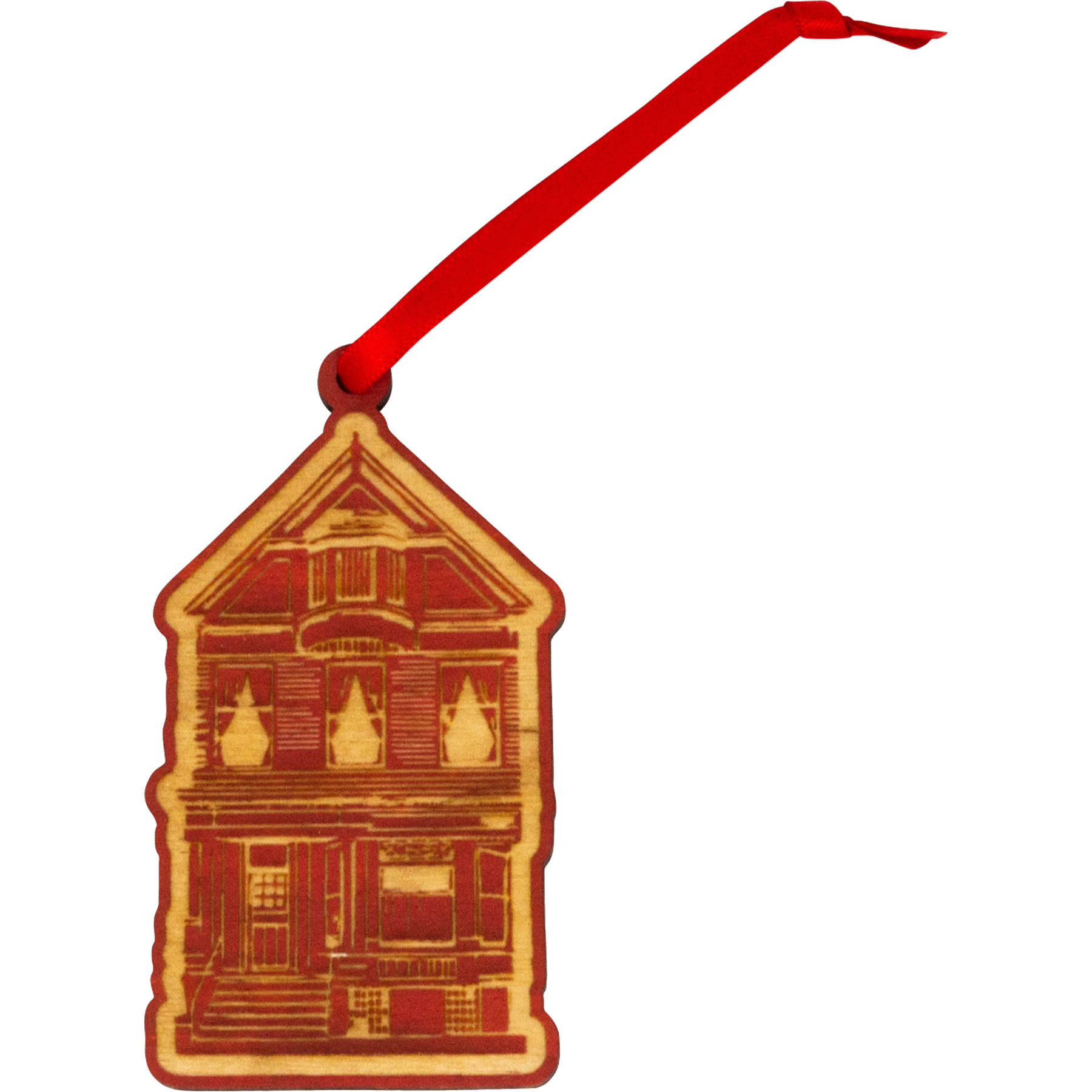 Wood Ornaments: 4" W x 4" H 6